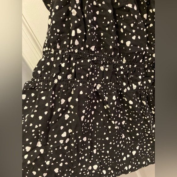 No Boundaries peasant top heart print black white junior’s XL 15 17 shirt ladies - Picture 6 of 6